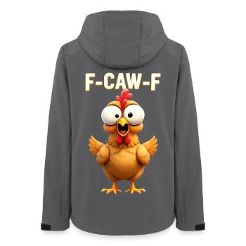 F Caw F Lustiges Huhn Meme Cartoon Spruch - Frauen Recycelte Softshelljacke von Stanley/Stella - Anthrazit - Hinten - AI Model Female 172 light (172cm)