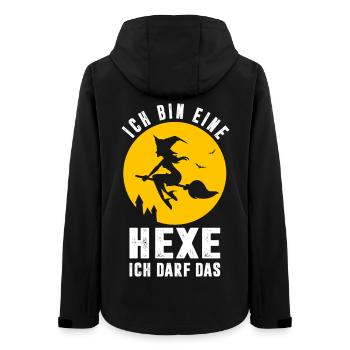 Hexenkostüm Halloween Hexe Hexenbesen Hexenhut - Frauen Recycelte Softshelljacke von Stanley/Stella - Schwarz - Hinten - AI Model Female 172 light (172cm)