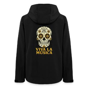 VIVA LA MÚSICA: Blumige Calavera Día de Muertos - Frauen Recycelte Softshelljacke von Stanley/Stella - Schwarz - Hinten - AI Model Female 172 light (172cm)