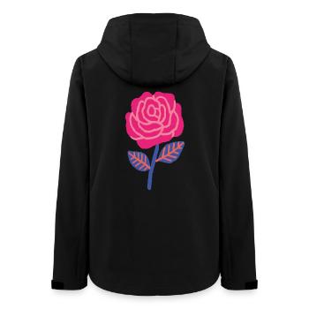 Ruby rose with blue leaves - Women’s Recycled Softshell Jacket by Stanley/Stella - black - Back - AI Model Female 172 light (172cm)
