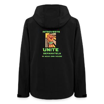 Introverts Unite: Homebound Fist - Frauen Recycelte Softshelljacke von Stanley/Stella - Schwarz - Hinten - AI Model Female 172 light (172cm)