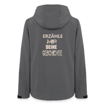 ERZÄHLE MIR DEINE GESCHICHTE - Frauen Recycelte Softshelljacke von Stanley/Stella - Anthrazit - Hinten - AI Model Female 172 light (172cm)