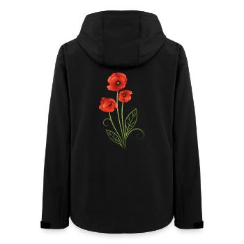 Rote Mohnblumen Mohn Sommer - Frauen Recycelte Softshelljacke von Stanley/Stella - Schwarz - Hinten - AI Model Female 172 light (172cm)