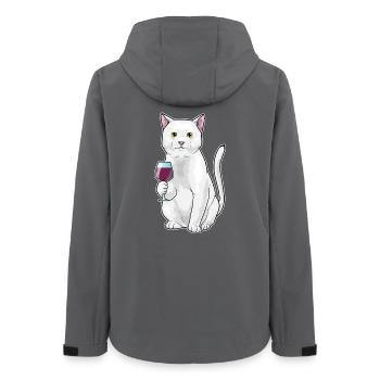 Cat Red Wine - Women’s Recycled Softshell Jacket by Stanley/Stella - anthracite - Back - AI Model Female 172 light (172cm)