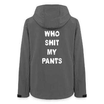 Who Shit My Pants - Frauen Recycelte Softshelljacke von Stanley/Stella - Anthrazit - Hinten - AI Model Female 172 light (172cm)
