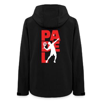 Padel Spieler Spruch Schläger Tennis Training Ball - Frauen Recycelte Softshelljacke von Stanley/Stella - Schwarz - Hinten - AI Model Female 172 light (172cm)