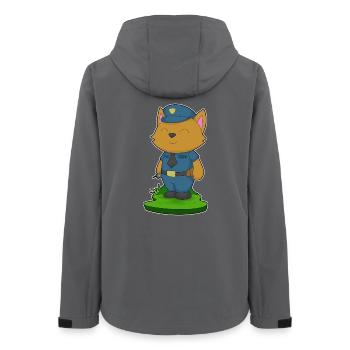 Katze Polizist Mikrofon Polizei - Frauen Recycelte Softshelljacke von Stanley/Stella - Anthrazit - Hinten - AI Model Female 172 light (172cm)
