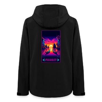 Phuket Thailand Sonnenuntergang Design - Frauen Recycelte Softshelljacke von Stanley/Stella - Schwarz - Hinten - AI Model Female 172 light (172cm)