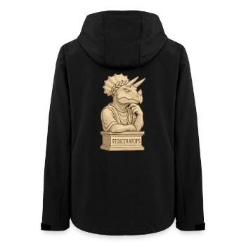 Stoiceratops - Frauen Recycelte Softshelljacke von Stanley/Stella - Schwarz - Hinten - AI Model Female 172 light (172cm)