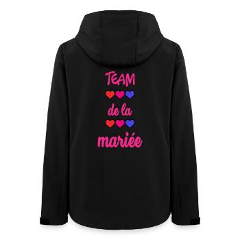 Junggesellinnenabschied. HOCHZEIT. MANNSCHAFT. TEAM MARIEE. ZUKÜNFTIGE BRAUT - Frauen Recycelte Softshelljacke von Stanley/Stella - Schwarz - Hinten - AI Model Female 172 light (172cm)