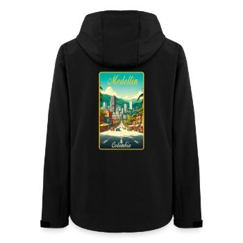 Medellin Columbia Retro Classic Design - Women’s Recycled Softshell Jacket by Stanley/Stella - black - Back - AI Model Female 172 light (172cm)