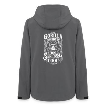 Gorilla Business – Seriously Cool - Women’s Recycled Softshell Jacket by Stanley/Stella - anthracite - Back - AI Model Female 172 light (172cm)