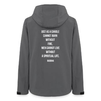 Buddha-Kerzengeist-Zitat - Frauen Recycelte Softshelljacke von Stanley/Stella - Anthrazit - Hinten - AI Model Female 172 light (172cm)