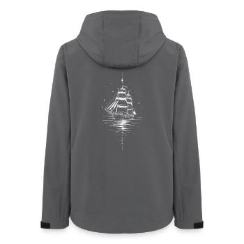 Motif de reflet des étoiles de mer de nuit du navire à voile - Veste softshell femme recyclée Stanley/Stella - charbon - Dos - AI Model Female 172 light (172cm)