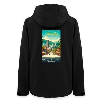 Medellin Columbia Retro Classic Design - Women’s Recycled Softshell Jacket by Stanley/Stella - black - Back - AI Model Female 172 light (172cm)