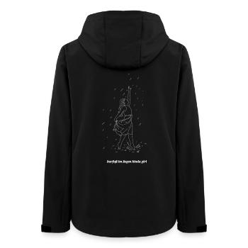Barfuß im Regen kinda girl 👣 - Frauen Recycelte Softshelljacke von Stanley/Stella - Schwarz - Hinten - AI Model Female 172 light (172cm)