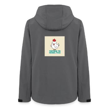 Poulet « Essayer de faire ça » - Veste softshell femme recyclée Stanley/Stella - charbon - Dos - AI Model Female 172 light (172cm)