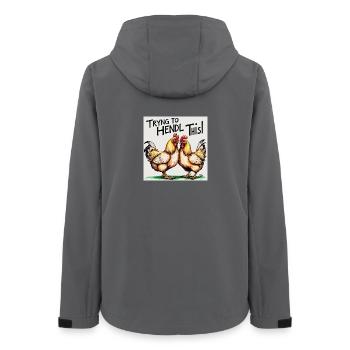 Poulets « Essayer de faire ça » - Veste softshell femme recyclée Stanley/Stella - charbon - Dos - AI Model Female 172 light (172cm)