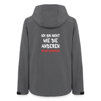 Ich bin nicht wie die anderen – Schlimmer - Frauen Recycelte Softshelljacke von Stanley/Stella - Anthrazit - Hinten - AI Model Female 172 light (172cm)