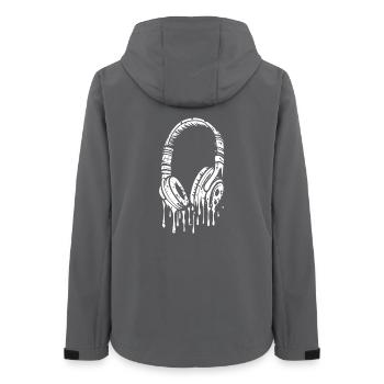 Comic Headphones with Drops - Women’s Recycled Softshell Jacket by Stanley/Stella - anthracite - Back - AI Model Female 172 light (172cm)