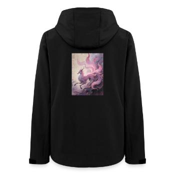 The Silk Chrysalis: Nine-Tailed Fox - Women’s Recycled Softshell Jacket by Stanley/Stella - black - Back - AI Model Female 172 light (172cm)