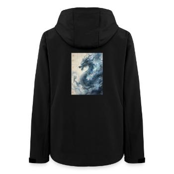 Die Sternennacht: Blauer Drache – Aether - Frauen Recycelte Softshelljacke von Stanley/Stella - Schwarz - Hinten - AI Model Female 172 light (172cm)
