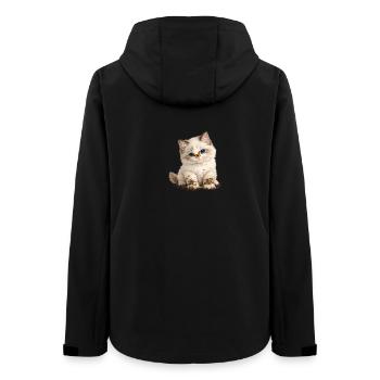 Kleines süßes Kätzchen mit Schlammpfoten - Frauen Recycelte Softshelljacke von Stanley/Stella - Schwarz - Hinten - AI Model Female 172 light (172cm)
