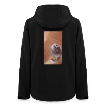 Katzenblick Neugier in Grau - Frauen Recycelte Softshelljacke von Stanley/Stella - Schwarz - Hinten - AI Model Female 172 light (172cm)