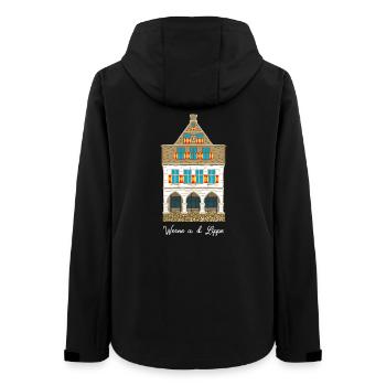 Werne a. d. Lippe, historic town hall - Women’s Recycled Softshell Jacket by Stanley/Stella - black - Back - AI Model Female 172 light (172cm)