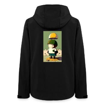 Pilz-Pilz-Charakter - Frauen Recycelte Softshelljacke von Stanley/Stella - Schwarz - Hinten - AI Model Female 172 light (172cm)