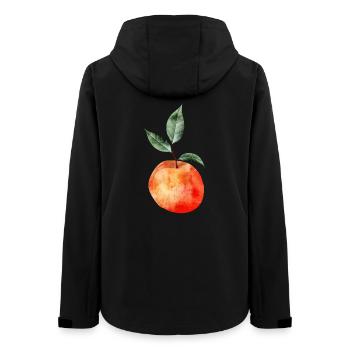 glowing peach with leaves illustration - Women’s Recycled Softshell Jacket by Stanley/Stella - black - Back - AI Model Female 172 light (172cm)