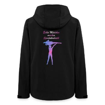 Echte Mädchen Sportakrobatik - Frauen Recycelte Softshelljacke von Stanley/Stella - Schwarz - Hinten - AI Model Female 172 light (172cm)