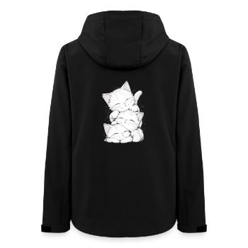 Trio chatons endormis - Veste softshell femme recyclée Stanley/Stella - noir - Dos - AI Model Female 172 light (172cm)