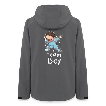 Gender Reveal Team Boy Baby Shower - Women’s Recycled Softshell Jacket by Stanley/Stella - anthracite - Back - AI Model Female 172 light (172cm)