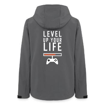 Améliore ton niveau de vie gaming - Veste softshell femme recyclée Stanley/Stella - charbon - Dos - AI Model Female 172 light (172cm)