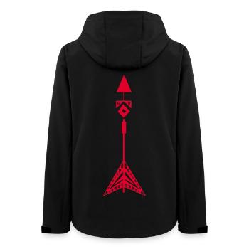 Red symbol of a Native American arrow - Women’s Recycled Softshell Jacket by Stanley/Stella - black - Back - AI Model Female 172 light (172cm)