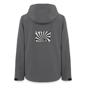 Hypnotic Checkerboard Spiral - Women’s Recycled Softshell Jacket by Stanley/Stella - anthracite - Back - AI Model Female 172 light (172cm)