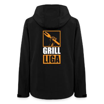 Grill Liga / Lustiges BBQ Design, Grillen - Frauen Recycelte Softshelljacke von Stanley/Stella - Schwarz - Hinten - AI Model Female 172 light (172cm)