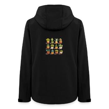 Kakteen Freunde Kollektion - Frauen Recycelte Softshelljacke von Stanley/Stella - Schwarz - Hinten - AI Model Female 172 light (172cm)