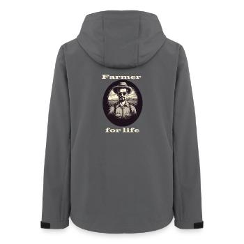 Farmer for life white - Women’s Recycled Softshell Jacket by Stanley/Stella - anthracite - Back - AI Model Female 172 light (172cm)
