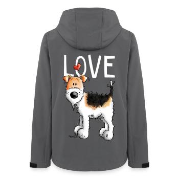 Foxterrier In Love - Lustig - Liebe - Geschenk - Frauen Recycelte Softshelljacke von Stanley/Stella - Anthrazit - Hinten - AI Model Female 172 light (172cm)