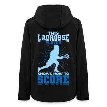 Junge der Lacrosse spielt - Frauen Recycelte Softshelljacke von Stanley/Stella - Schwarz - Hinten - AI Model Female 172 light (172cm)