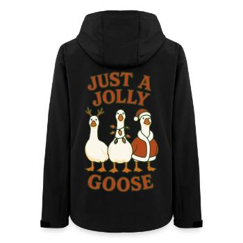 Weihnachten Just A Jolly Goose lustiges Design - Frauen Recycelte Softshelljacke von Stanley/Stella - Schwarz - Hinten - AI Model Female 172 light (172cm)