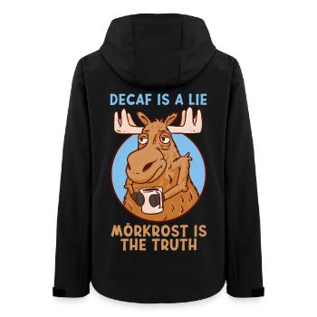 Sweden Coffee Mörkrost Fika Moose Swedish - Women’s Recycled Softshell Jacket by Stanley/Stella - black - Back - AI Model Female 172 light (172cm)