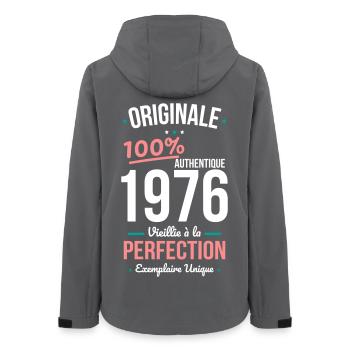 1976 – Original – Unique copy - Women’s Recycled Softshell Jacket by Stanley/Stella - anthracite - Back - AI Model Female 172 light (172cm)