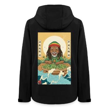 Kawaii Weed Smoker - Women’s Recycled Softshell Jacket by Stanley/Stella - black - Back - AI Model Female 172 light (172cm)
