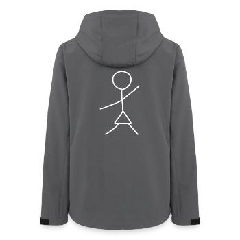 Darstellung einer begrüßenden Frau - Frauen Recycelte Softshelljacke von Stanley/Stella - Anthrazit - Hinten - AI Model Female 172 light (172cm)