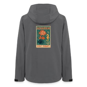 Vintage Tropical Fish Poster - Retro Acquat Art - Women’s Recycled Softshell Jacket by Stanley/Stella - anthracite - Back - AI Model Female 172 light (172cm)