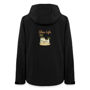 Slow Life Hammock at sunset - Women’s Recycled Softshell Jacket by Stanley/Stella - black - Back - AI Model Female 172 light (172cm)