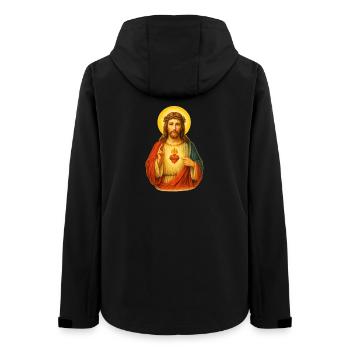Cœur kitsch de Jésus-Christ | Mon Dieu - Veste softshell femme recyclée Stanley/Stella - noir - Dos - AI Model Female 172 light (172cm)